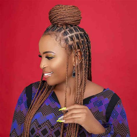 box braids with buns|styles for old box braids.